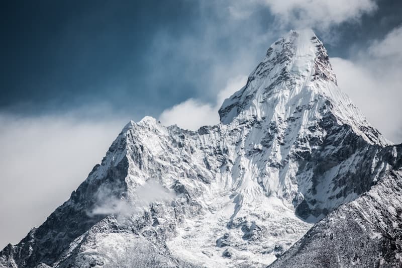 Colorful prayer flags on the Everest trail