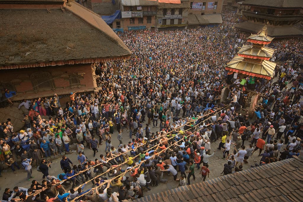 Bisket Jatra chariot festival in Bhaktapur