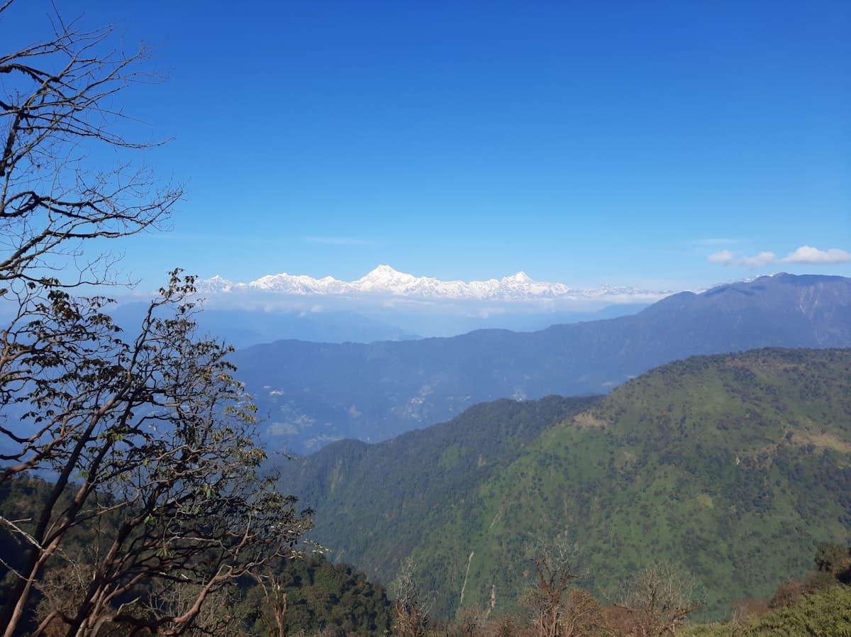 Kangchenjunga mountain range view