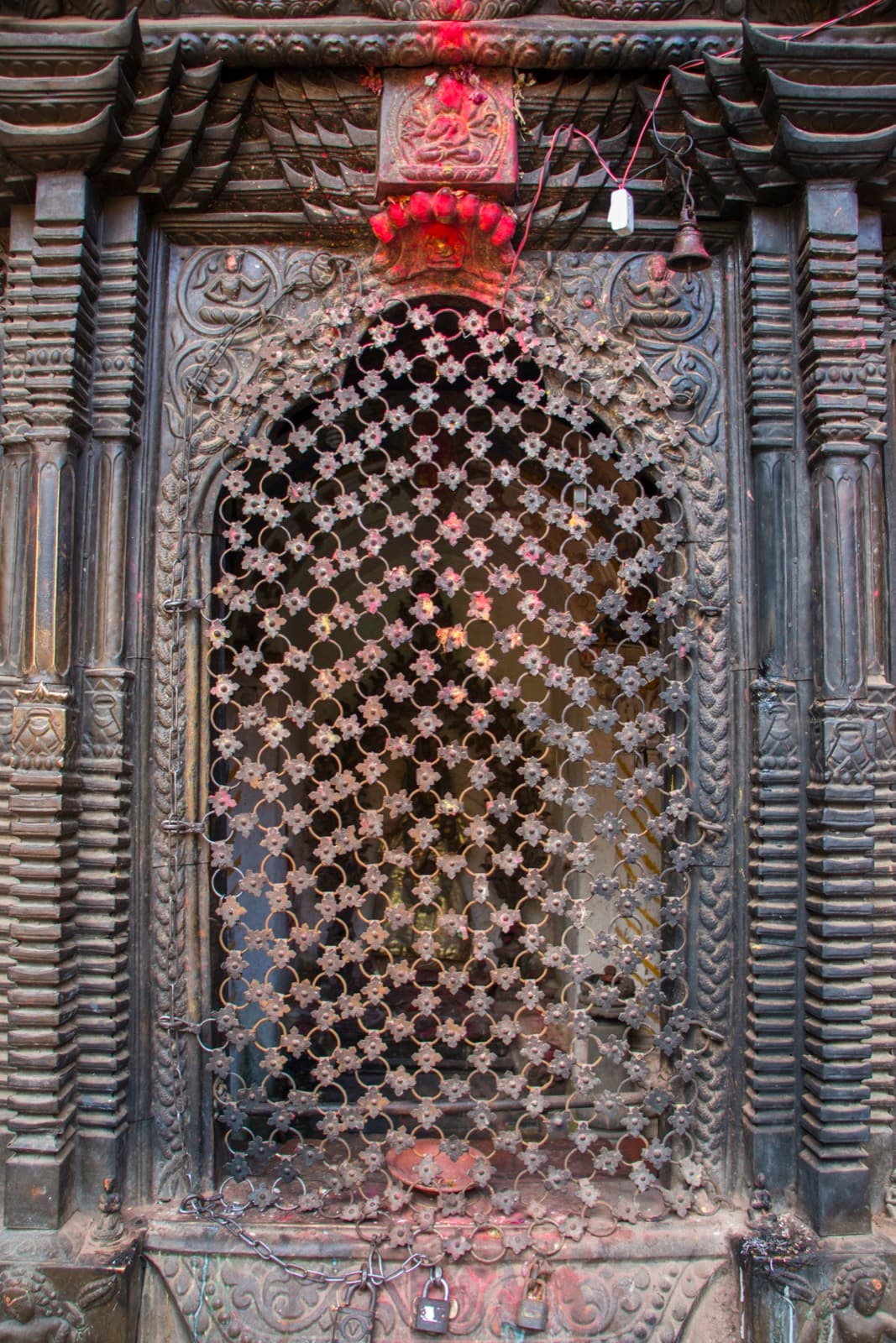 Buddha shrine inside Chaturbramha Maha Bihar (Chatur Varna Mahavihar) in Bhaktapur