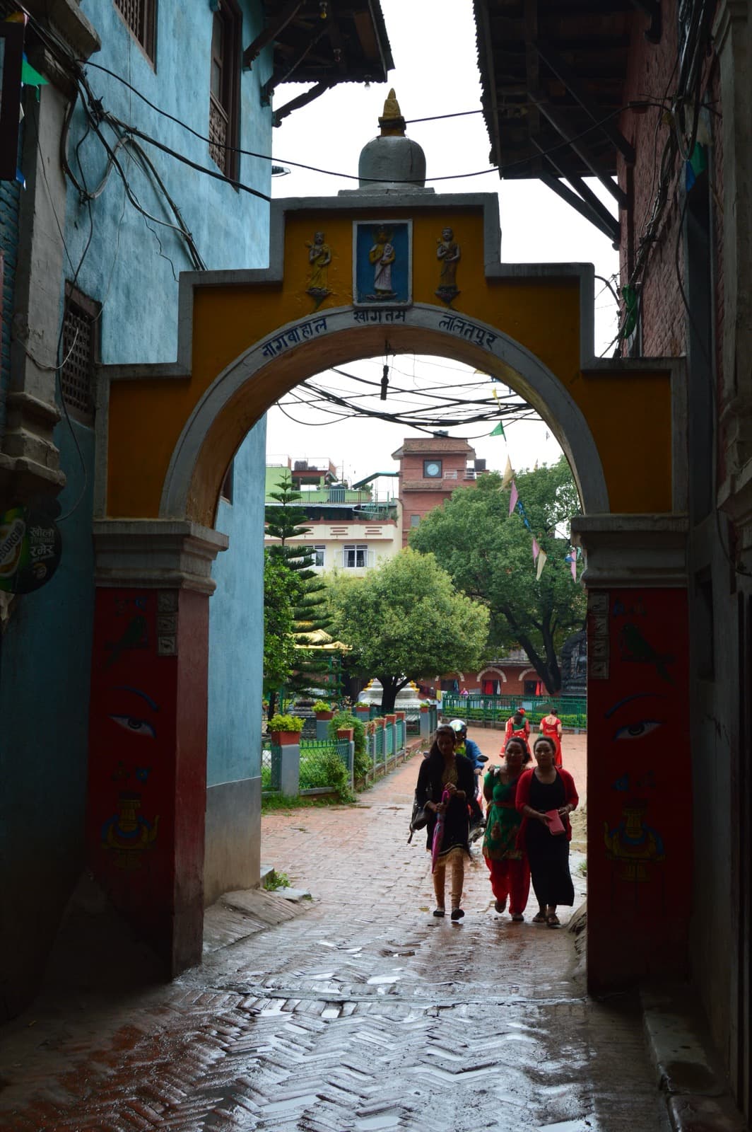 Entrance gate to Nag Bahal monastery in Patan