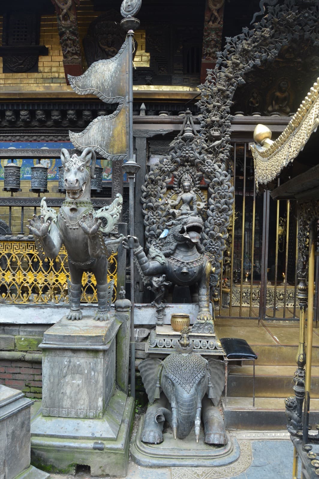 Metal statue at Rudravarna Mahavihar monastery