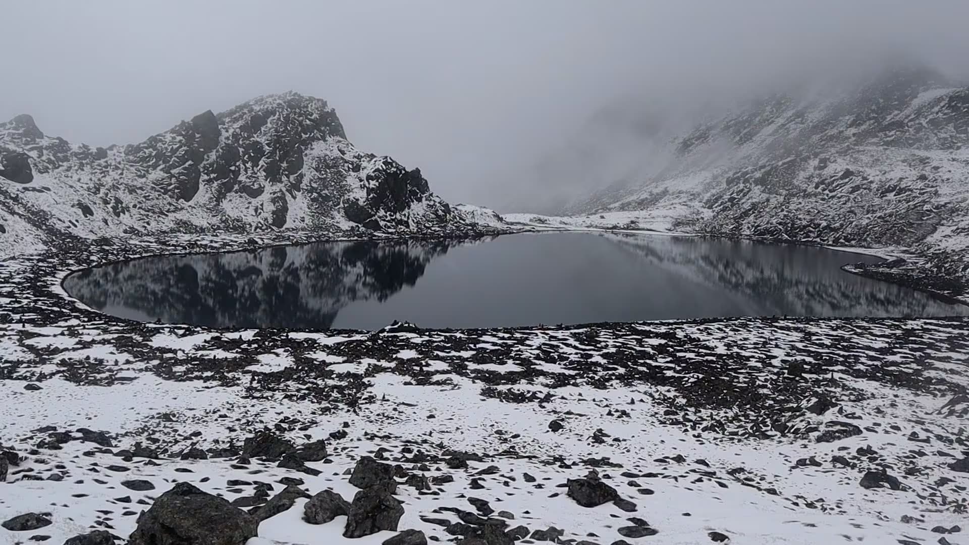 With snow