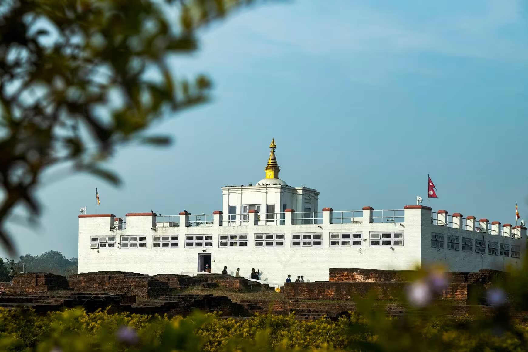 Maya Devi Temple at Lumbini with surrounding ruins